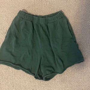 Aerie forest green sweat shorts